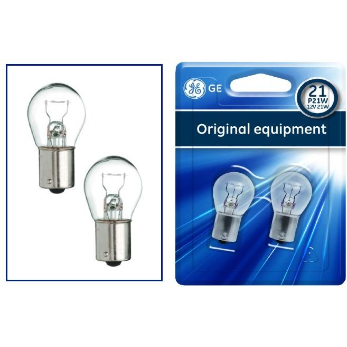 Lemputė 12V 21W BA15s P21W BL2 vnt. GE 1057 17131 Lemputė 12V 21W BA15s P21W BL2 vnt. GE 1057 17131