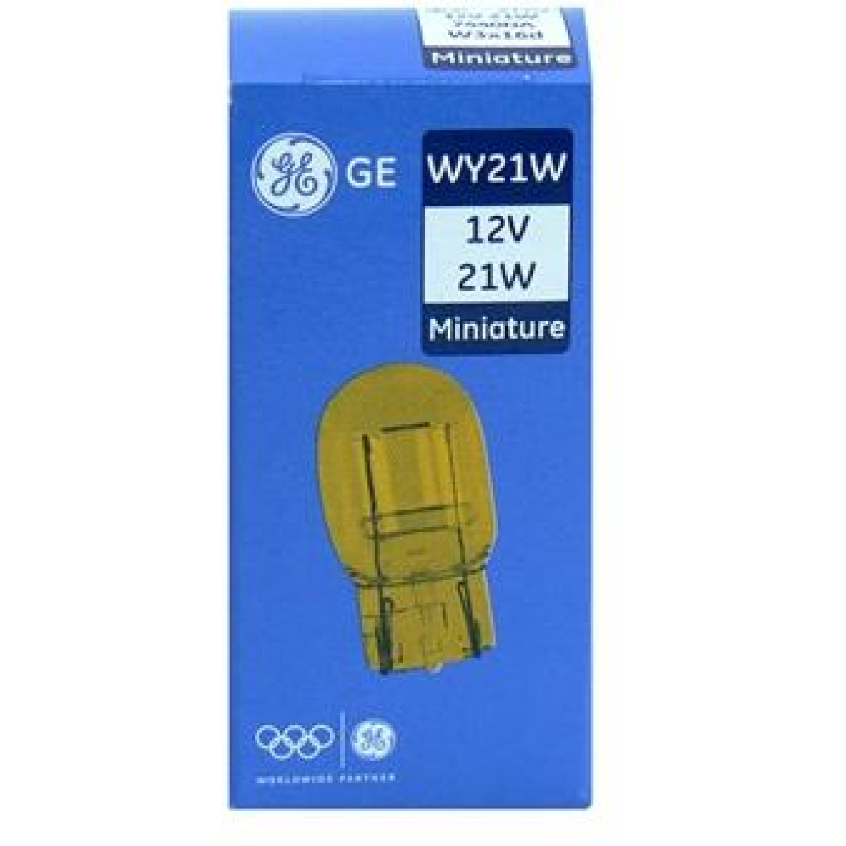 Lemputė 12V 21W W3x16d geltona be cokolio didelė GE 7440NA