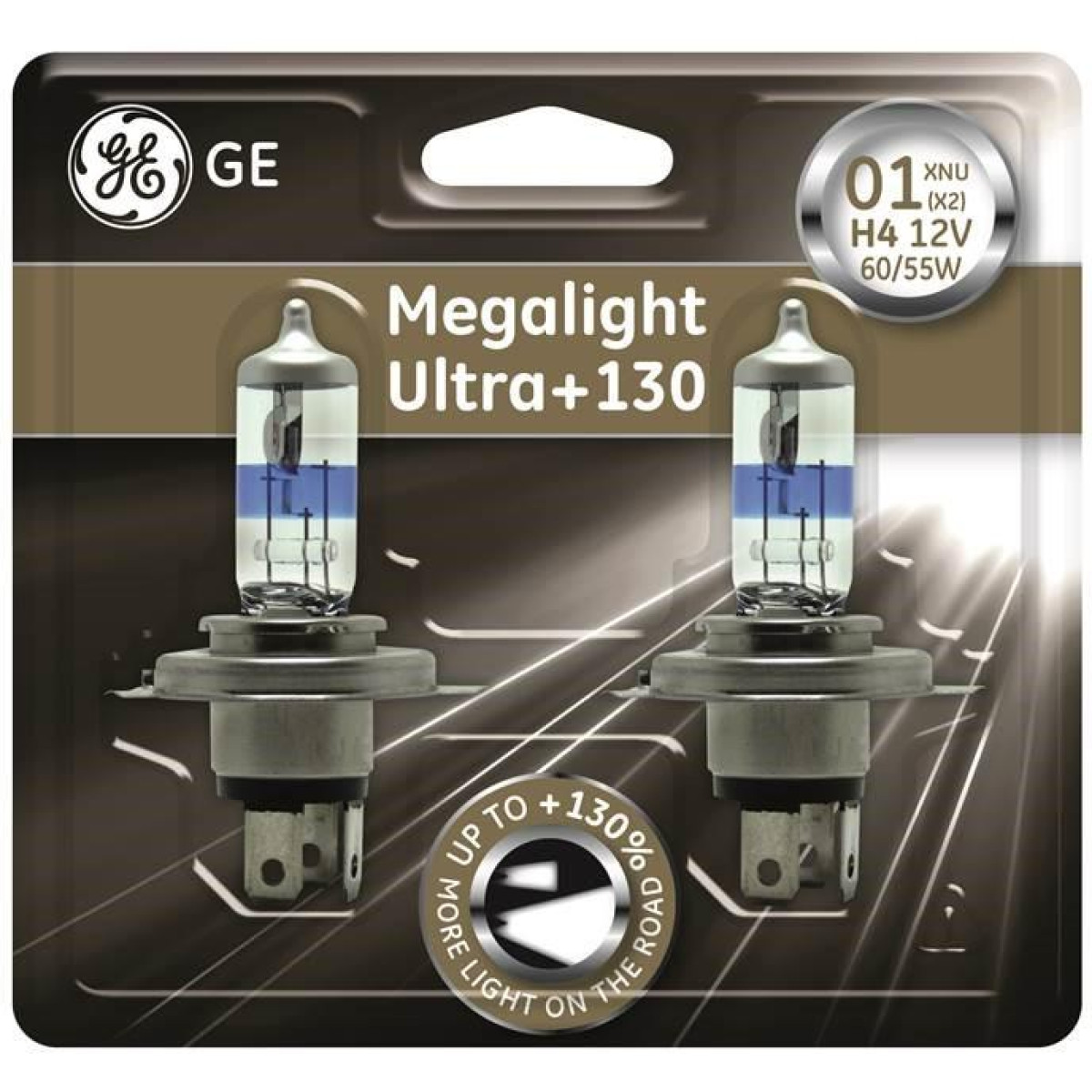 LEMPUTĖ H4 12V 55W BL 2vnt. GE MEGALIGHT ULTRA +130 50440XNU LEMPUTĖ H4 12V 55W BL 2vnt. GE MEGALIGHT ULTRA +130 50440XNU