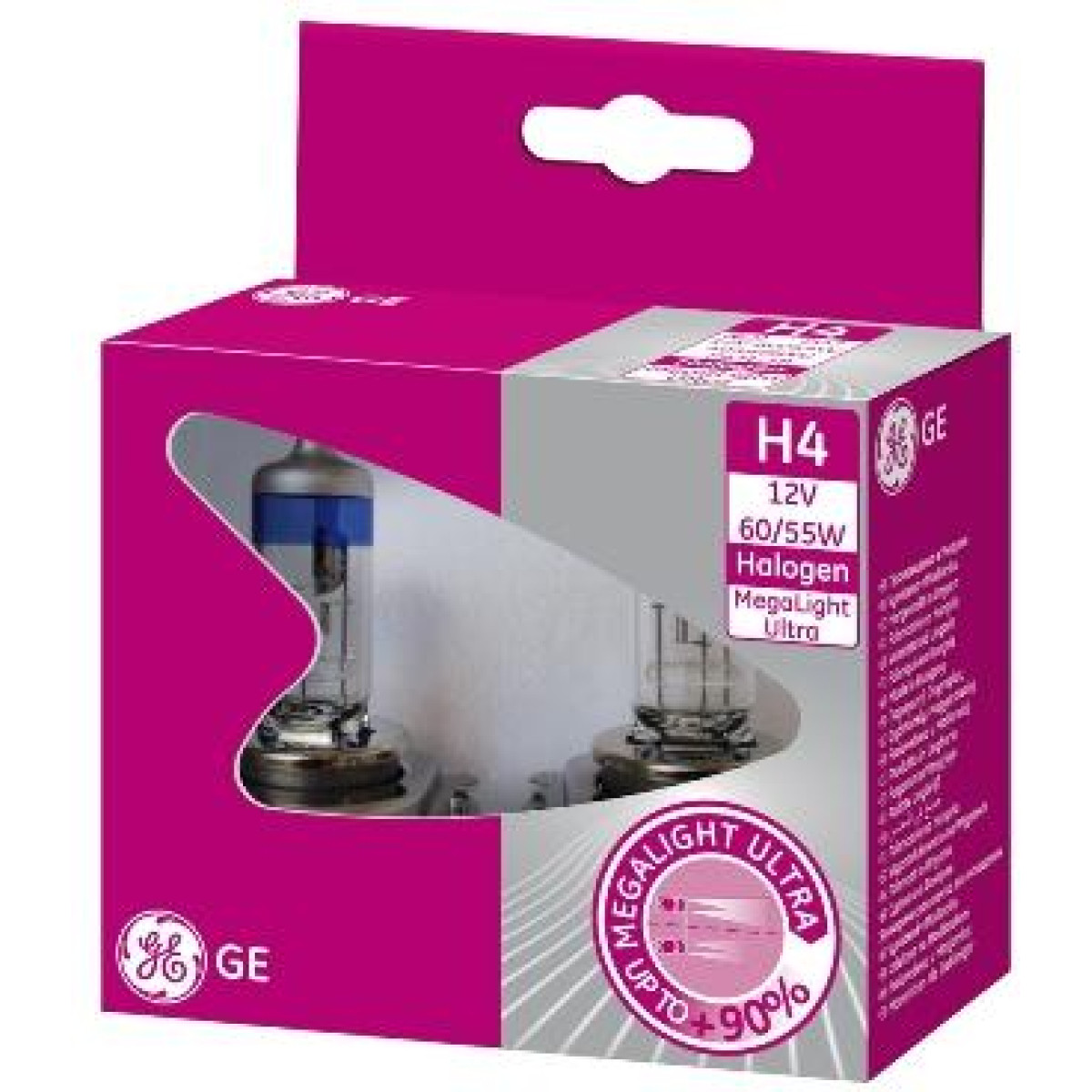 Lemputė H4 12V 55W D 2vnt. GE Megalight Ultra +90% 50440SXU Lemputė H4 12V 55W D 2vnt. GE Megalight Ultra +90% 50440SXU