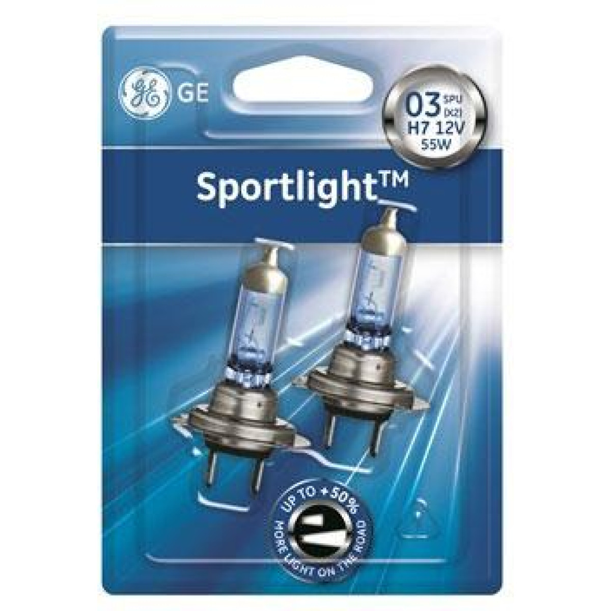 Lemputė H7 12V 55W BL 2vnt. GE Sportlight +50% 58520SPU 97131