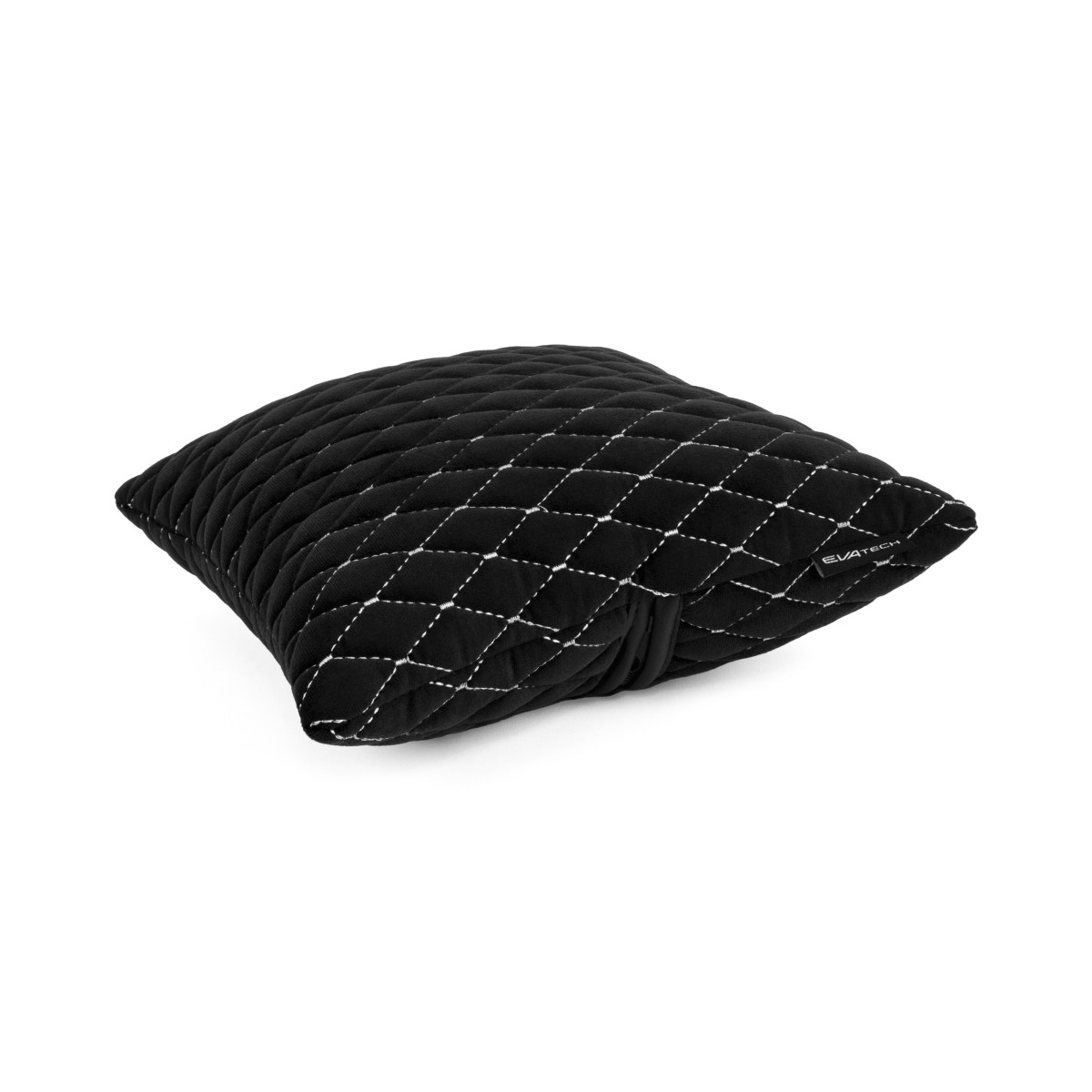 Automobilio pagalvė EVAtech 30x30 cm - juoda / baltos siūlės Automobilio pagalvė EVAtech 30x30 cm - juoda / baltos siūlės