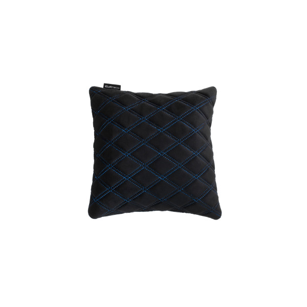 Automobilio pagalvė EVAtech 30x30 cm - juoda / mėlynos siūlės