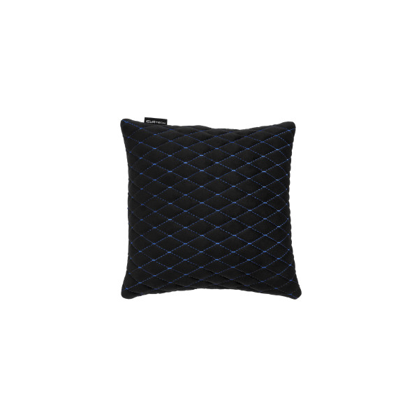 Automobilio pagalvė EVAtech 30x30 cm - juoda / mėlynos siūlės