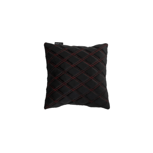 Automobilio pagalvė EVAtech 30x30 cm - juoda / raudonos siūlės