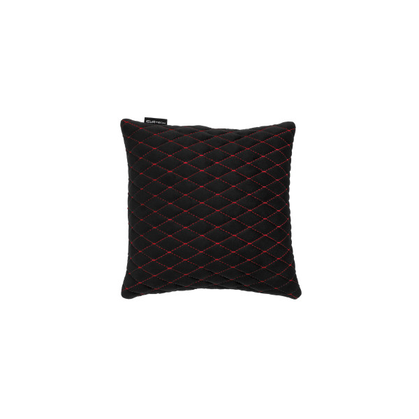 Automobilio pagalvė EVAtech 30x30 cm - juoda / raudonos siūlės