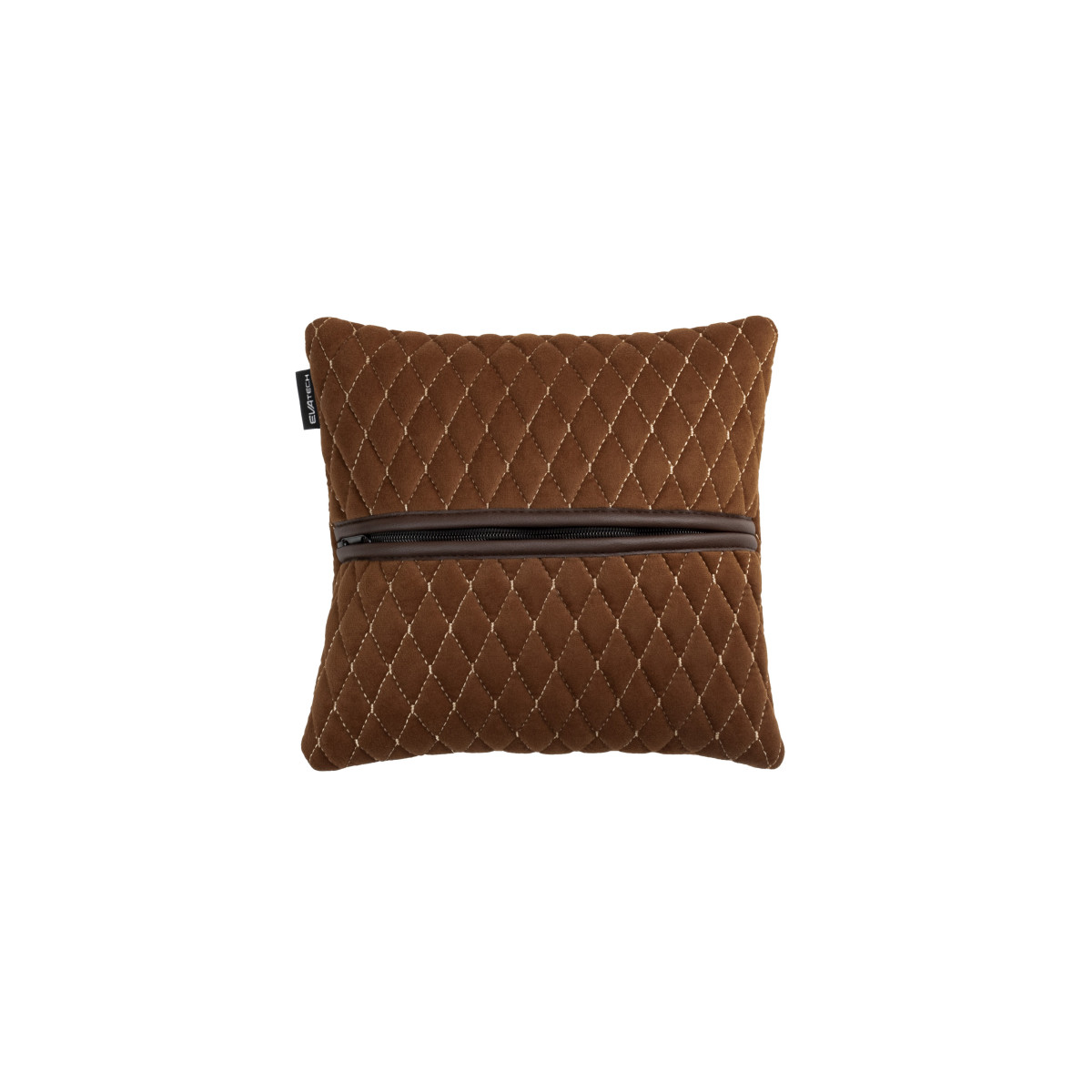 Automobilio pagalvė EVAtech 30x30 cm - ruda / rudos siūlės Automobilio pagalvė EVAtech 30x30 cm - ruda / rudos siūlės