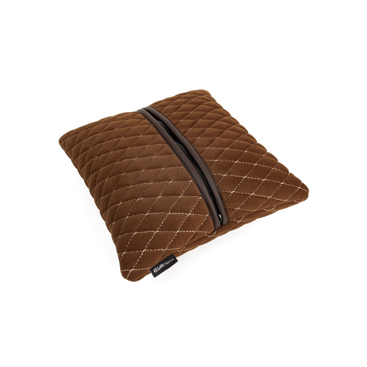 Automobilio pagalvė EVAtech 30x30 cm - ruda / rudos siūlės Automobilio pagalvė EVAtech 30x30 cm - ruda / rudos siūlės