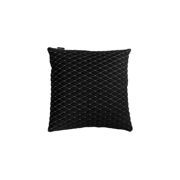 Automobilio pagalvė EVAtech 40x40 cm - juoda / baltos siūlės