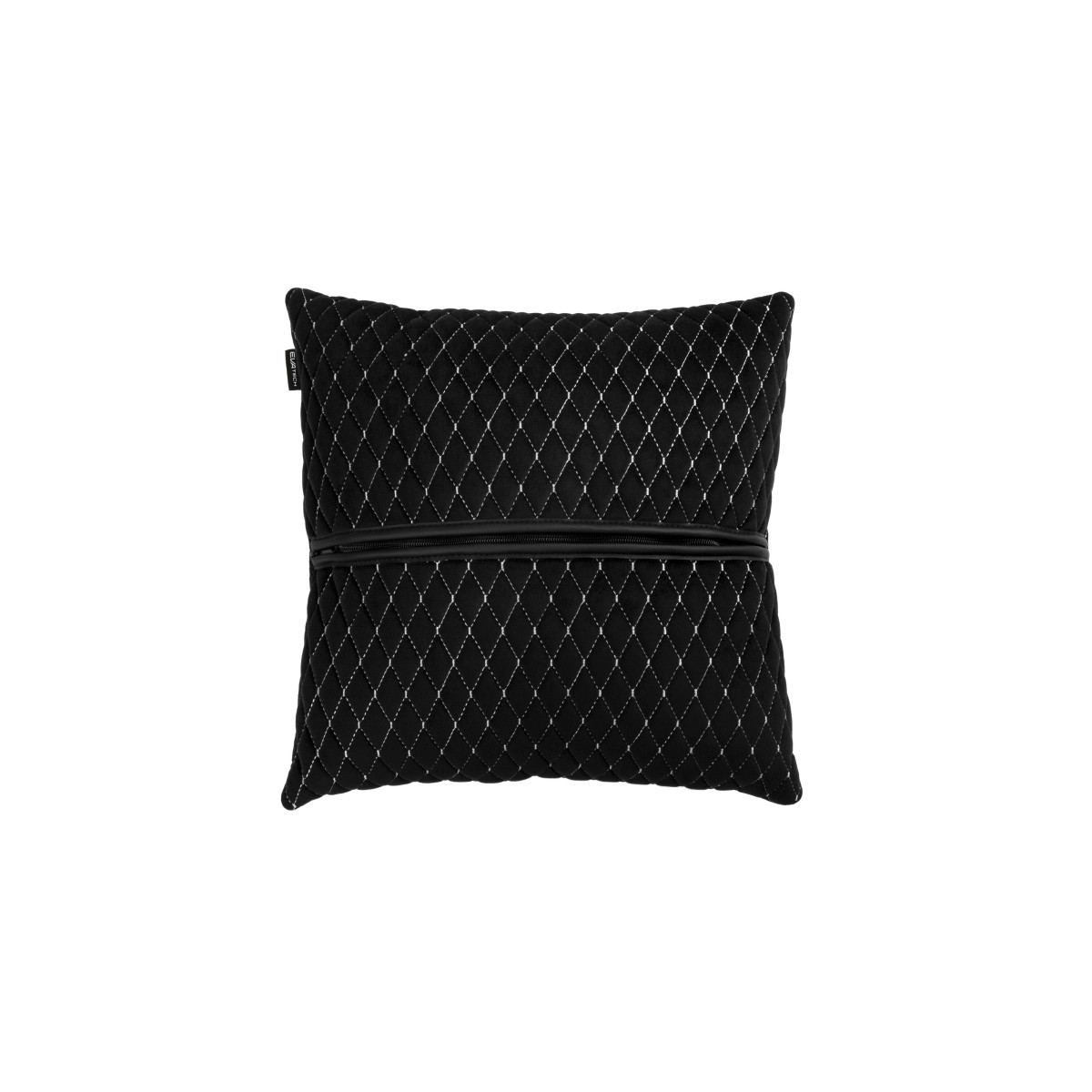 Automobilio pagalvė EVAtech 40x40 cm - juoda / baltos siūlės Automobilio pagalvė EVAtech 40x40 cm - juoda / baltos siūlės