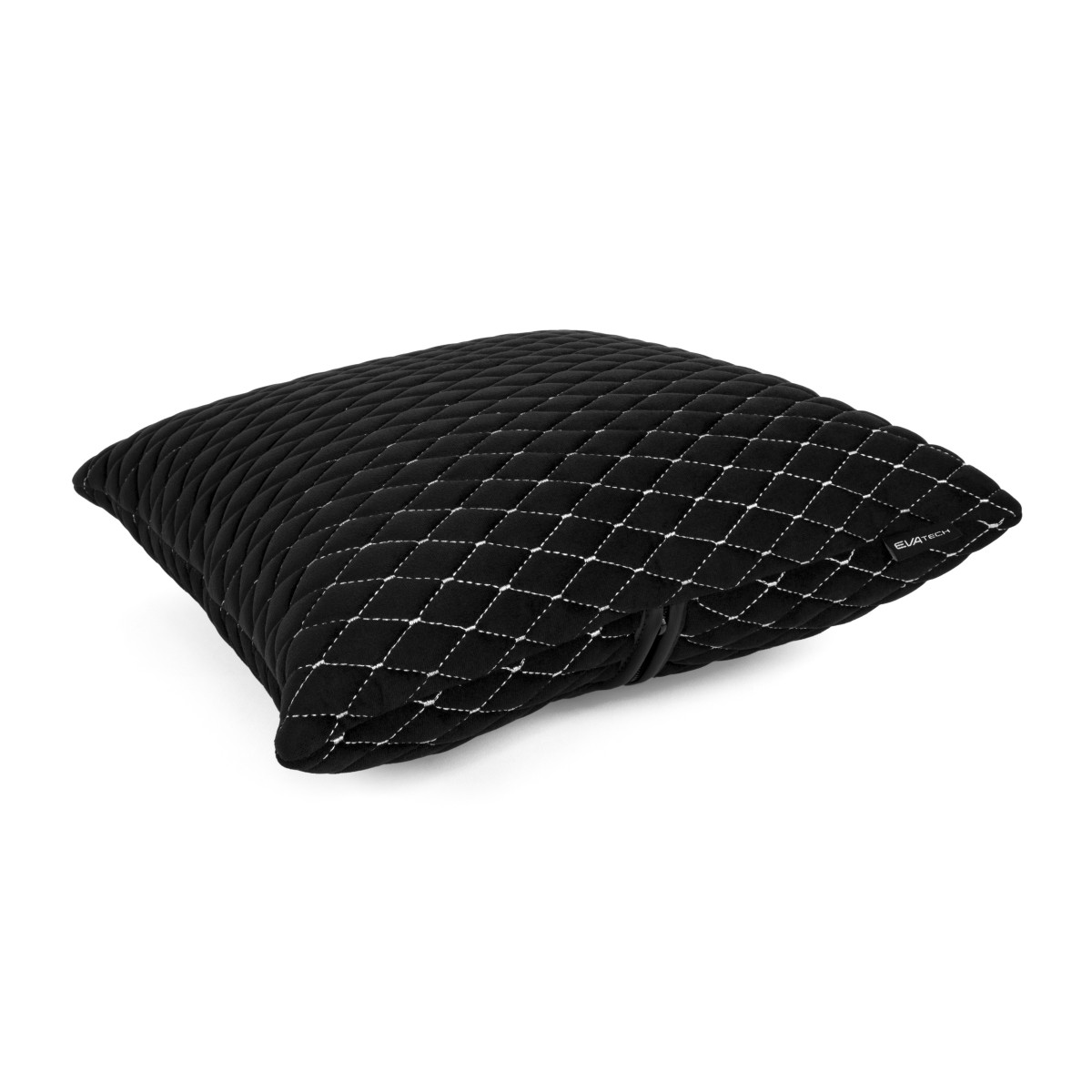 Automobilio pagalvė EVAtech 40x40 cm - juoda / baltos siūlės Automobilio pagalvė EVAtech 40x40 cm - juoda / baltos siūlės