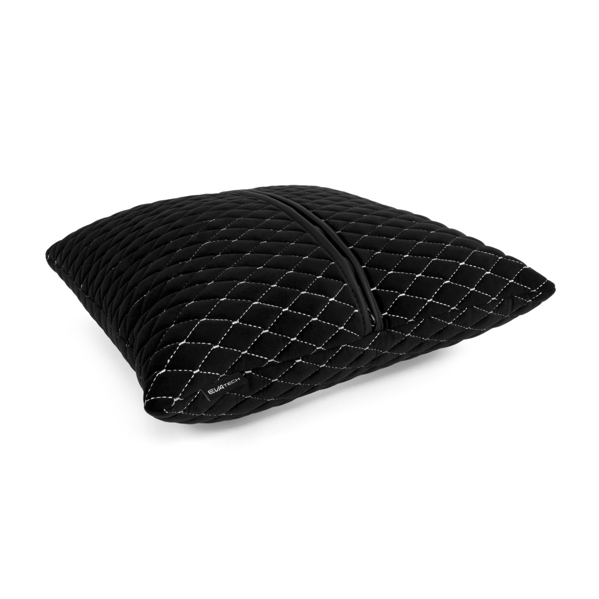 Automobilio pagalvė EVAtech 40x40 cm - juoda / baltos siūlės Automobilio pagalvė EVAtech 40x40 cm - juoda / baltos siūlės
