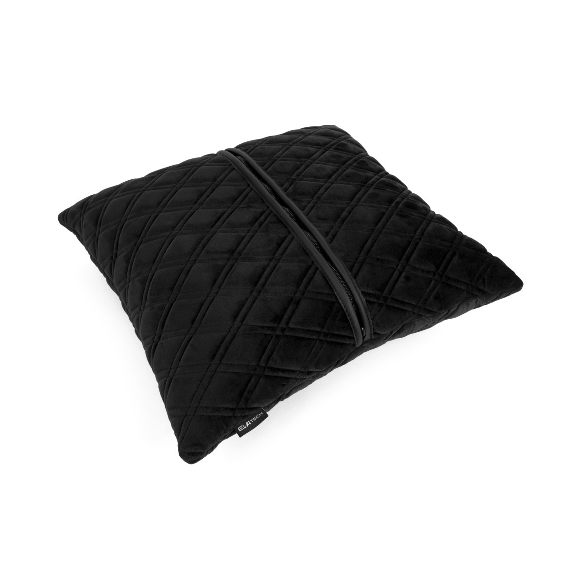 Automobilio pagalvė EVAtech 40x40 cm - juoda / juodos siūlės Automobilio pagalvė EVAtech 40x40 cm - juoda / juodos siūlės