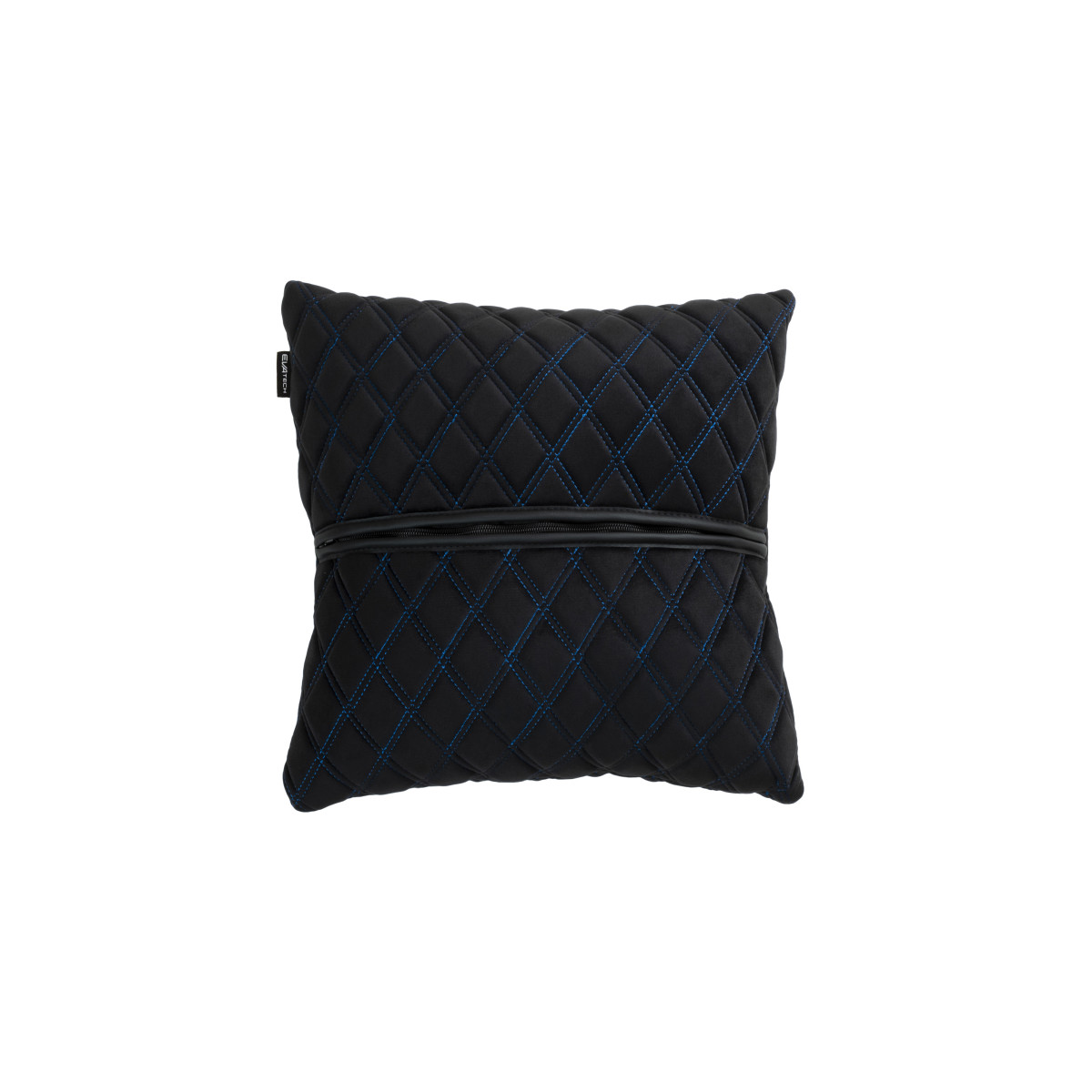 Automobilio pagalvė EVAtech 40x40 cm - juoda / mėlynos siūlės Automobilio pagalvė EVAtech 40x40 cm - juoda / mėlynos siūlės