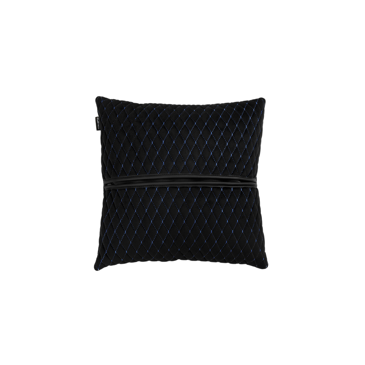 Automobilio pagalvė EVAtech 40x40 cm - juoda / mėlynos siūlės Automobilio pagalvė EVAtech 40x40 cm - juoda / mėlynos siūlės