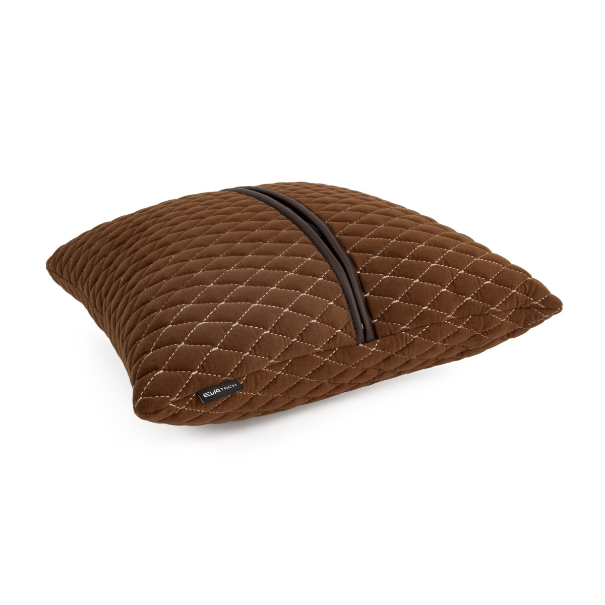 Automobilio pagalvė EVAtech 40x40 cm - ruda / rudos siūlės Automobilio pagalvė EVAtech 40x40 cm - ruda / rudos siūlės