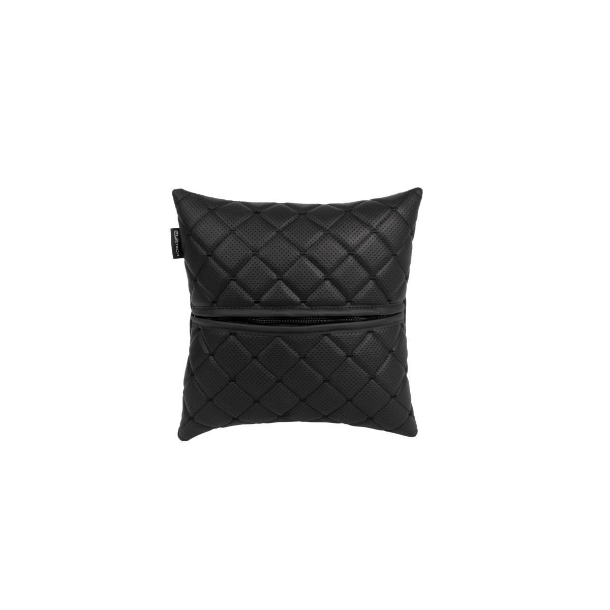 Automobilio pagalvė EVAtech ECO 30x30 cm - juoda / juodos siūlės Automobilio pagalvė EVAtech ECO 30x30 cm - juoda / juodos siūlės