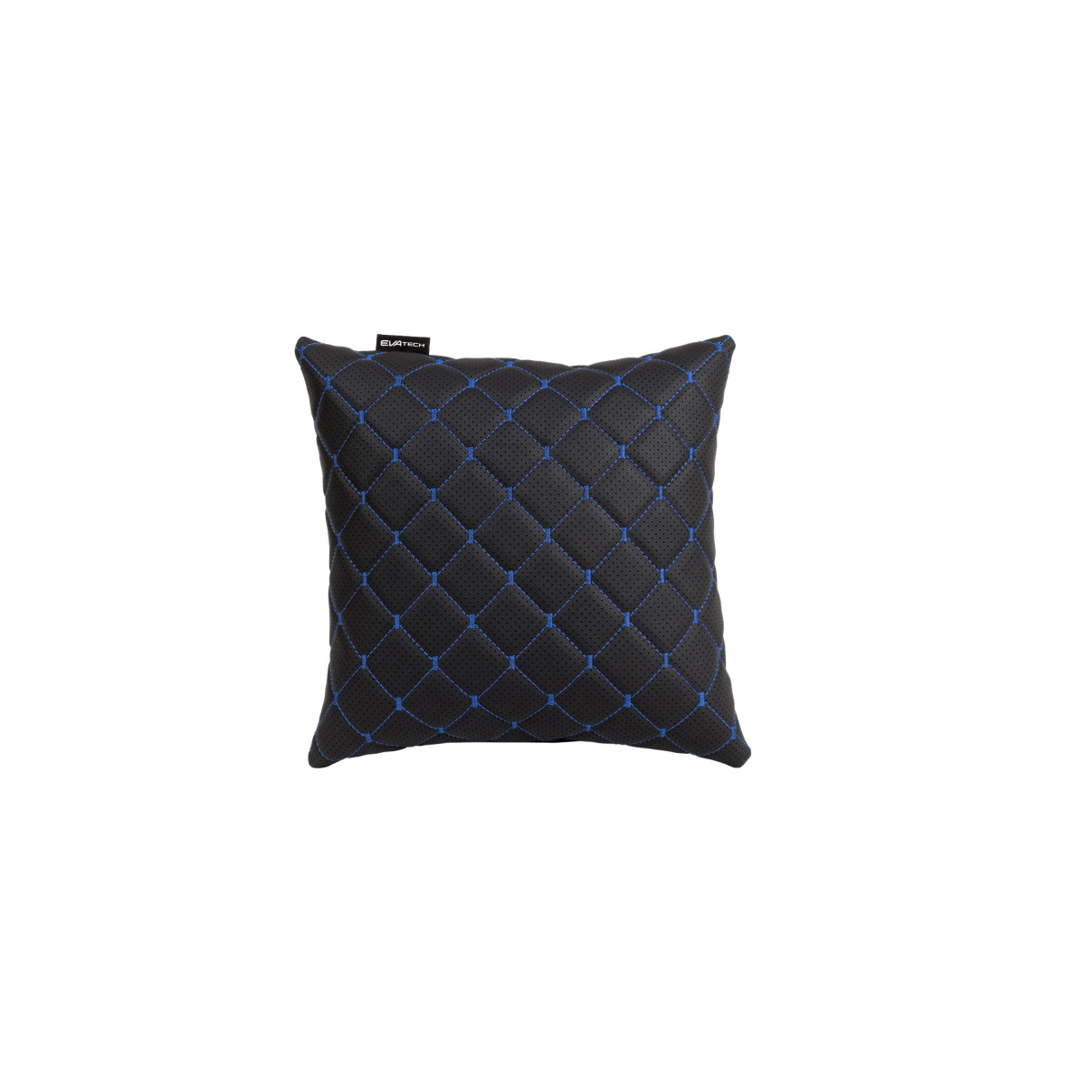 Automobilio pagalvė EVAtech ECO 30x30 cm - juoda / mėlynos siūlės Automobilio pagalvė EVAtech ECO 30x30 cm - juoda / mėlynos siūlės