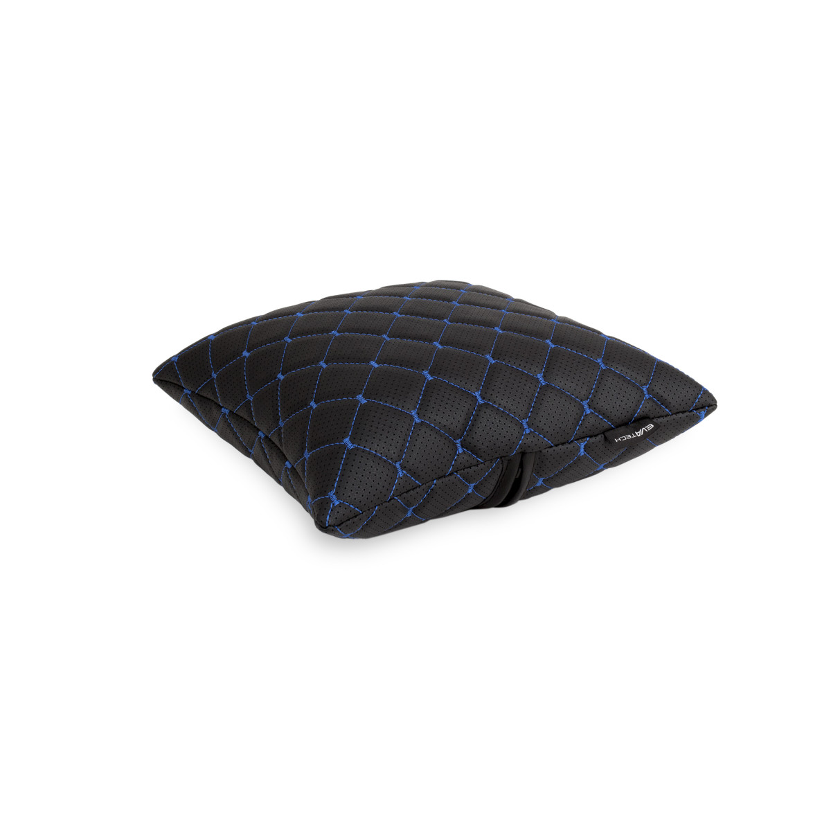 Automobilio pagalvė EVAtech ECO 30x30 cm - juoda / mėlynos siūlės Automobilio pagalvė EVAtech ECO 30x30 cm - juoda / mėlynos siūlės