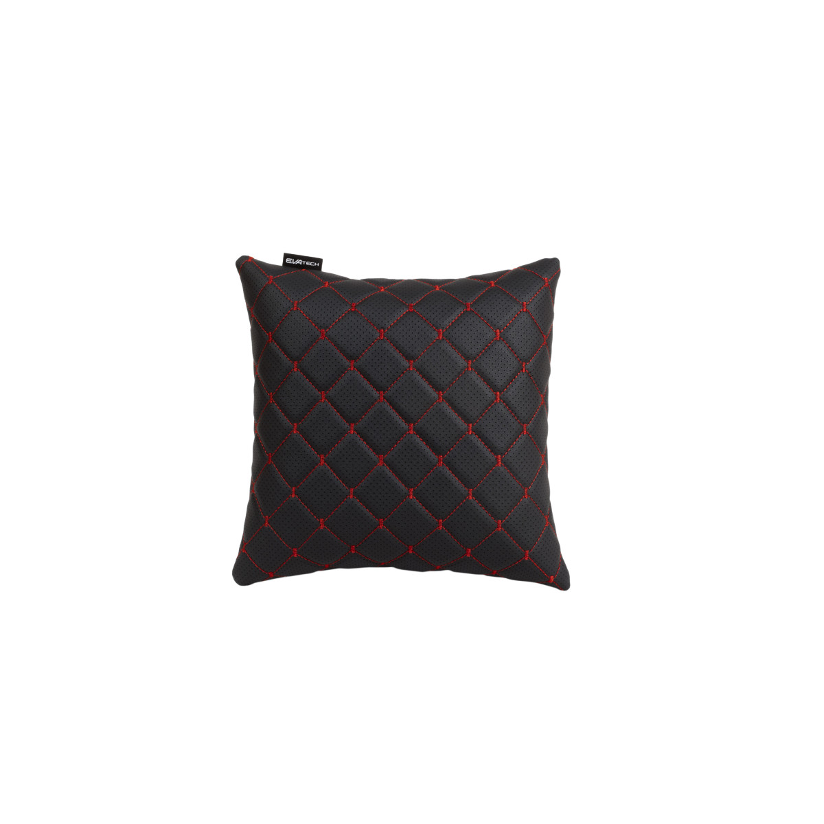 Automobilio pagalvė EVAtech ECO 30x30 cm - juoda / raudonos siūlės Automobilio pagalvė EVAtech ECO 30x30 cm - juoda / raudonos siūlės