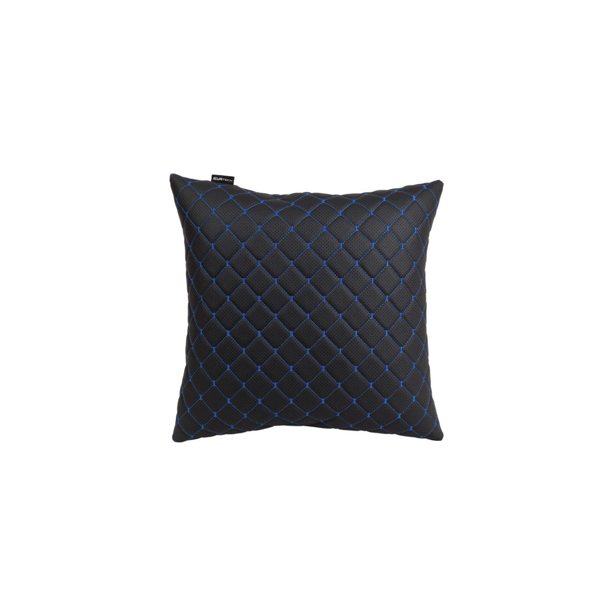 Automobilio pagalvė EVAtech ECO 40x40 cm - juoda / mėlynos siūlės Automobilio pagalvė EVAtech ECO 40x40 cm - juoda / mėlynos siūlės