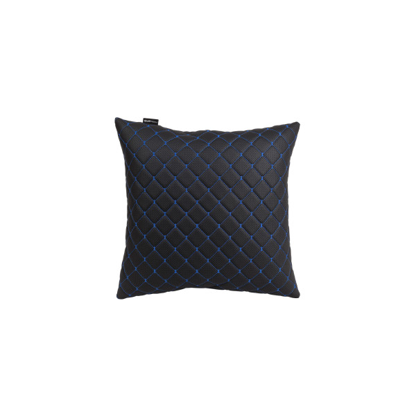 Automobilio pagalvė EVAtech ECO 40x40 cm - juoda / mėlynos siūlės