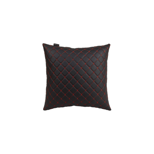 Automobilio pagalvė EVAtech ECO 40x40 cm - juoda / raudonos siūlės