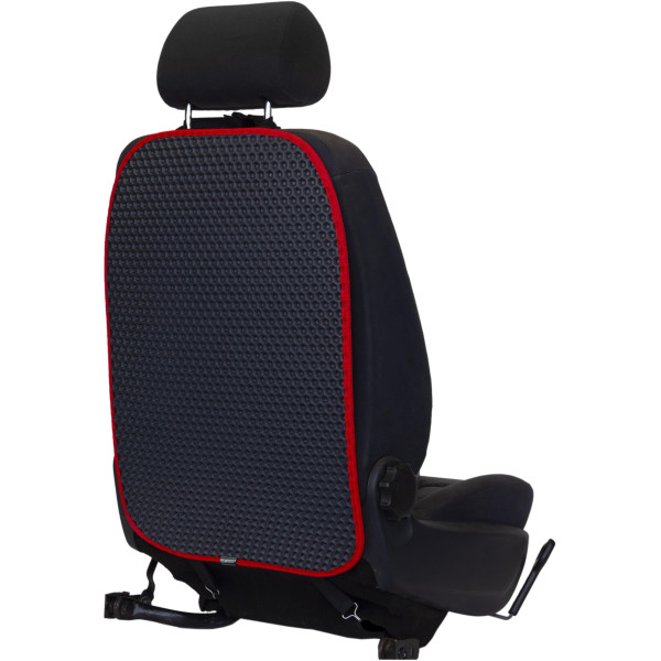 Automobilio sėdynės atlošo apsauga nuo vaikų EVAtech 68x46 cm - pilka / raudoni kraštai