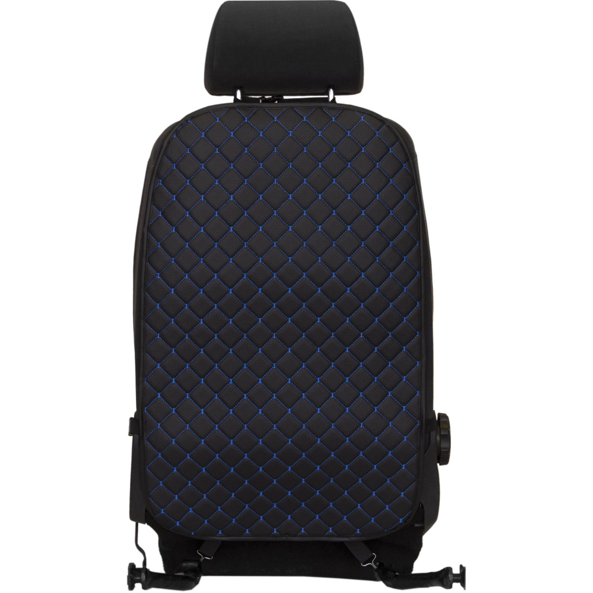 Automobilio sėdynės atlošo apsauga nuo vaikų EVAtech ECO 75x46 cm - juoda / juodi kraštai / mėlynos siūlės Automobilio sėdynės atlošo apsauga nuo vaikų EVAtech ECO 75x46 cm - juoda / juodi kraštai / mėlynos siūlės