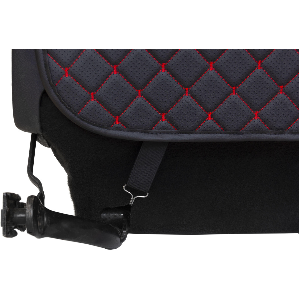 Automobilio sėdynės atlošo apsauga nuo vaikų EVAtech ECO 75x46 cm - juoda / juodi kraštai / raudonos siūlės Automobilio sėdynės atlošo apsauga nuo vaikų EVAtech ECO 75x46 cm - juoda / juodi kraštai / raudonos siūlės