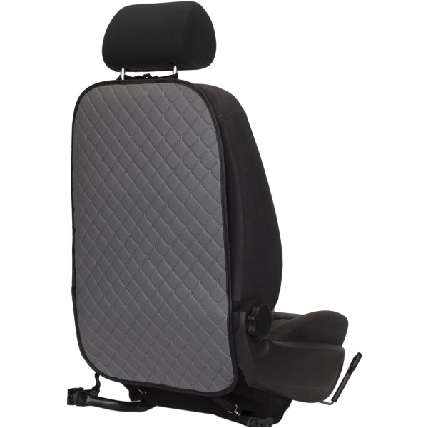Automobilio sėdynės atlošo apsauga nuo vaikų EVAtech ECO 75x46 cm - pilka / juodi kraštai / pilkos siūlės