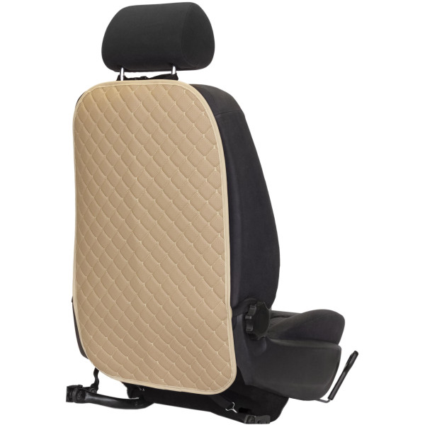 Automobilio sėdynės atlošo apsauga nuo vaikų EVAtech ECO 75x46 cm - smėlio / smėlio kraštai / smėlio siūlės