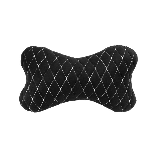 Automobilio sėdynės galvos atramos pagalvė EVAtech 27x16 cm - juoda / baltos siūlės