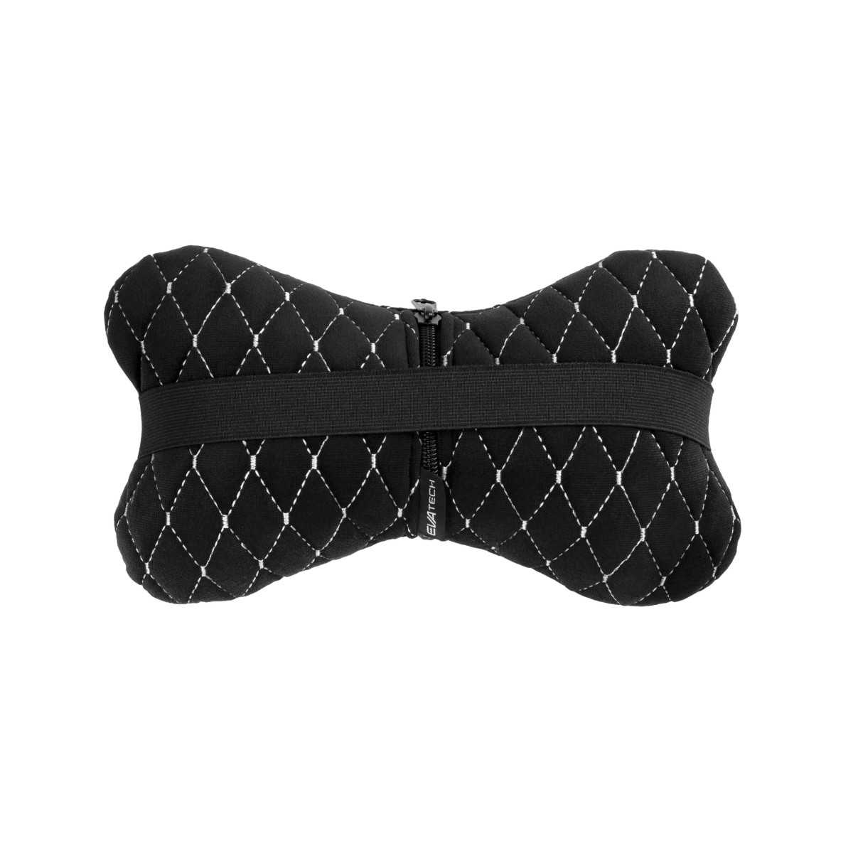 Automobilio sėdynės galvos atramos pagalvė EVAtech 27x16 cm - juoda / baltos siūlės Automobilio sėdynės galvos atramos pagalvė EVAtech 27x16 cm - juoda / baltos siūlės