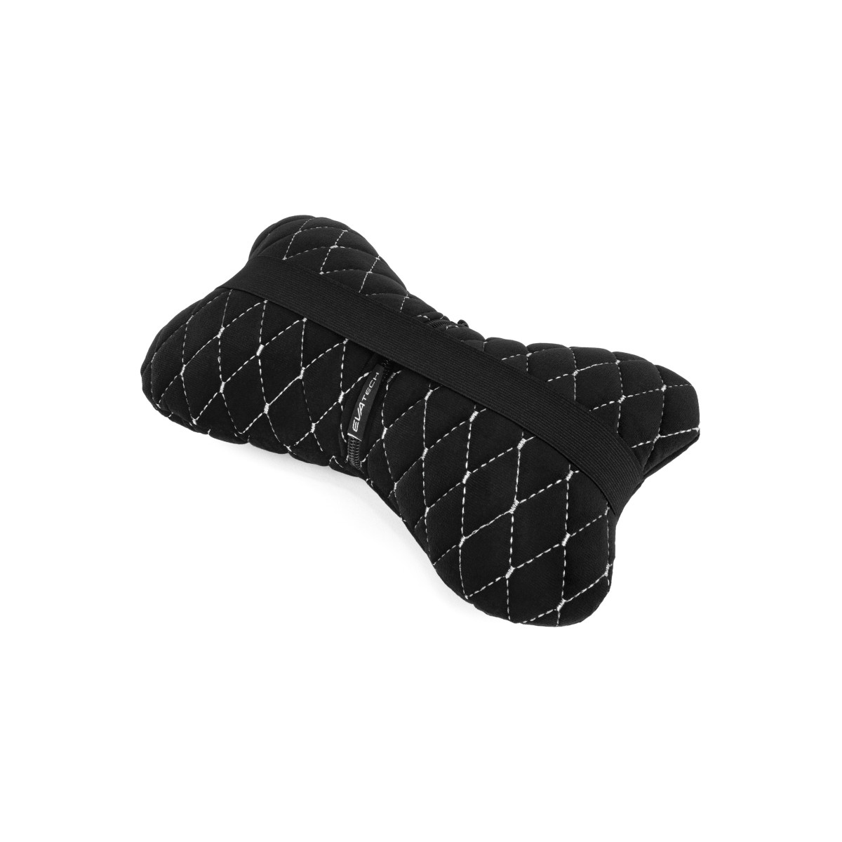 Automobilio sėdynės galvos atramos pagalvė EVAtech 27x16 cm - juoda / baltos siūlės Automobilio sėdynės galvos atramos pagalvė EVAtech 27x16 cm - juoda / baltos siūlės