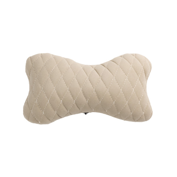 Automobilio sėdynės galvos atramos pagalvė EVAtech 27x16 cm - smėlio / smėlio siūlės