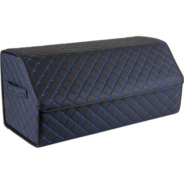 Bagažinės daiktadėžė EVAtech ECO L 30x30x65 cm - juoda / juodi kraštai / mėlynos siūlės / raudonas vidus