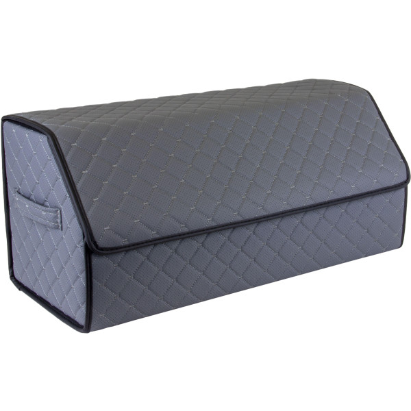 Bagažinės daiktadėžė EVAtech ECO L 30x30x65 cm - pilka / juodi kraštai / pilkos siūlės / juodas vidus
