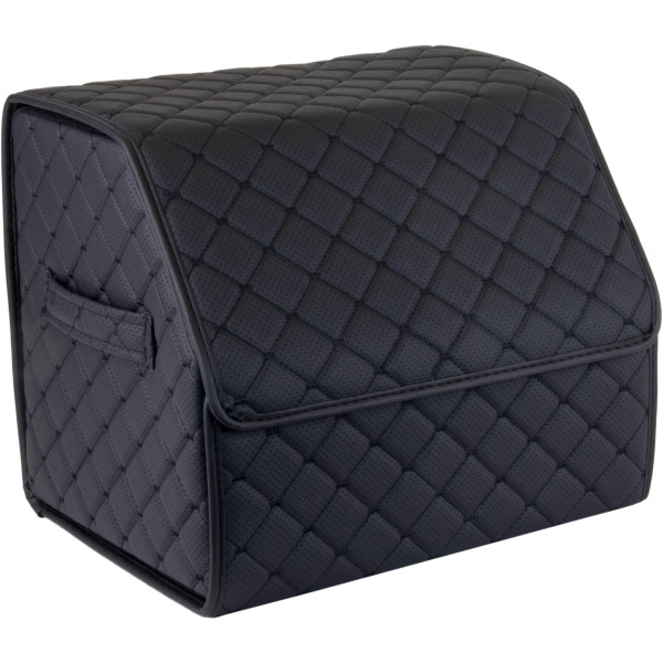 Bagažinės daiktadėžė EVAtech ECO S 30x30x35 cm - juoda / juodi kraštai / juodos siūlės / juodas vidus