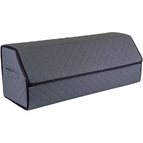 Bagažinės daiktadėžė EVAtech ECO XL 30x30x80 cm - pilka / juodi kraštai / pilkos siūlės / juodas vidus
