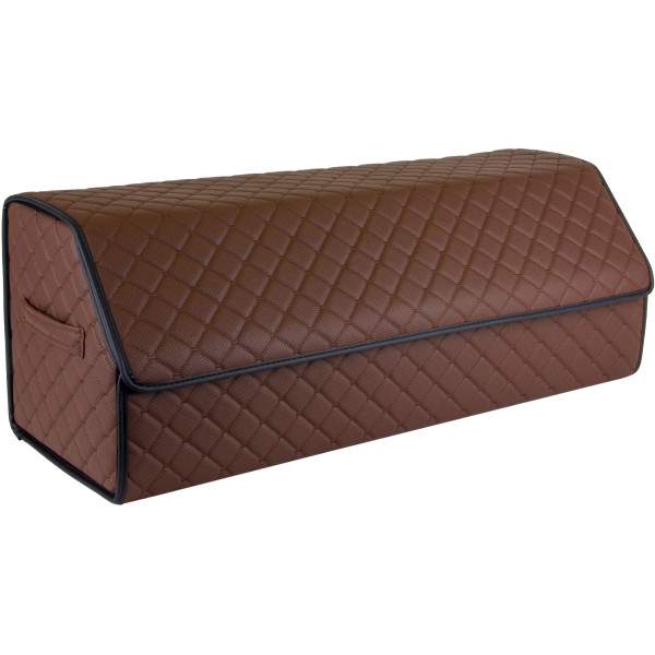 Bagažinės daiktadėžė EVAtech ECO XL 30x30x80 cm - ruda / juodi kraštai / rudos siūlės / juodas vidus