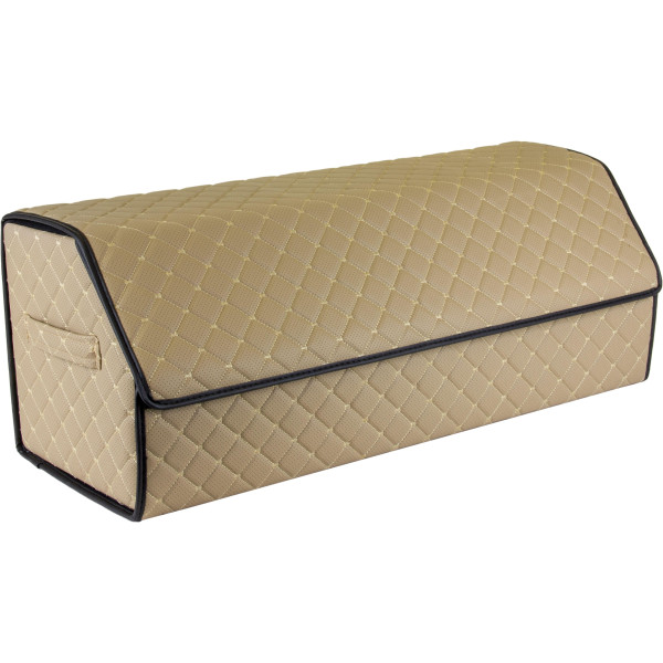 Bagažinės daiktadėžė EVAtech ECO XL 30x30x80 cm - smėlio / juodi kraštai / smėlio siūlės / juodas vidus