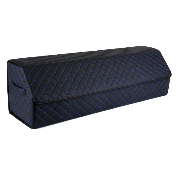 Bagažinės daiktadėžė EVAtech ECO XXL 30x30x100 cm - juoda / juodi kraštai / mėlynos siūlės / juodas vidus