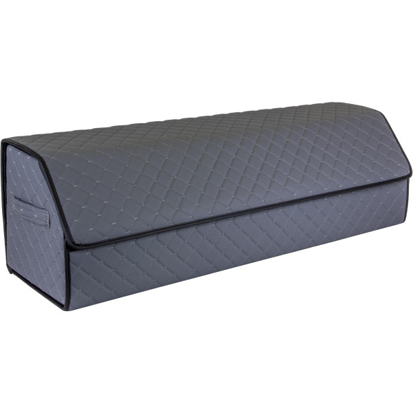 Bagažinės daiktadėžė EVAtech ECO XXL 30x30x100 cm - pilka / juodi kraštai / pilkos siūlės / raudonas vidus