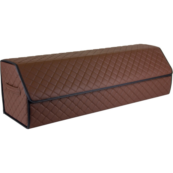 Bagažinės daiktadėžė EVAtech ECO XXL 30x30x100 cm - ruda / juodi kraštai / rudos siūlės / raudonas vidus