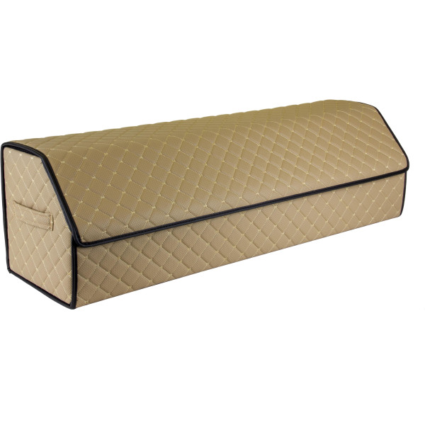 Bagažinės daiktadėžė EVAtech ECO XXL 30x30x100 cm - smėlio / juodi kraštai / smėlio siūlės / juodas vidus