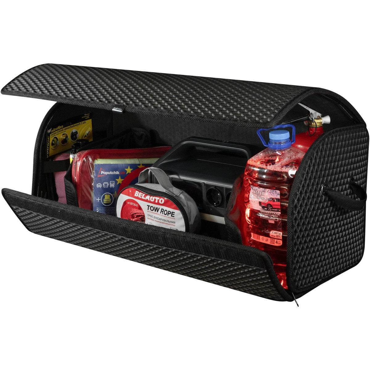 Bagažinės daiktadėžė EVAtech PRO L 32x75x30 cm - juoda / juodi kraštai Bagažinės daiktadėžė EVAtech PRO L 32x75x30 cm - juoda / juodi kraštai