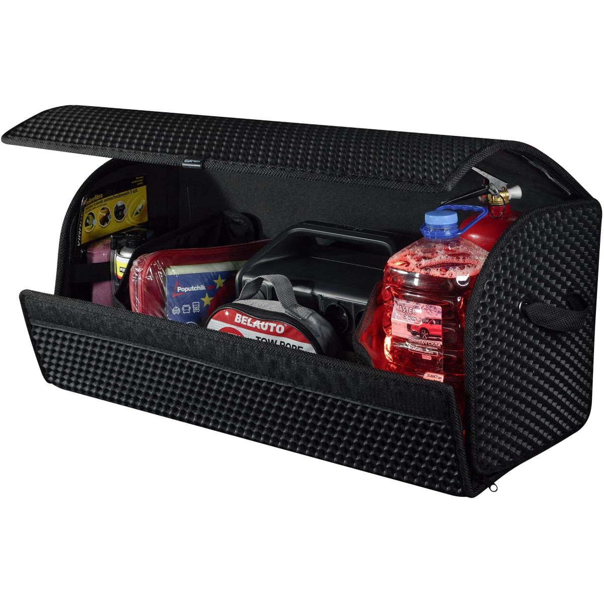 Bagažinės daiktadėžė EVAtech PRO L 32x75x30 cm - juoda / juodi kraštai Bagažinės daiktadėžė EVAtech PRO L 32x75x30 cm - juoda / juodi kraštai