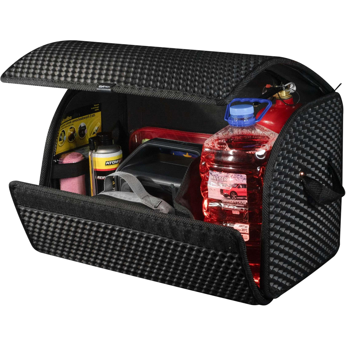 Bagažinės daiktadėžė EVAtech PRO M 32x50x30 cm - juoda / juodi kraštai Bagažinės daiktadėžė EVAtech PRO M 32x50x30 cm - juoda / juodi kraštai