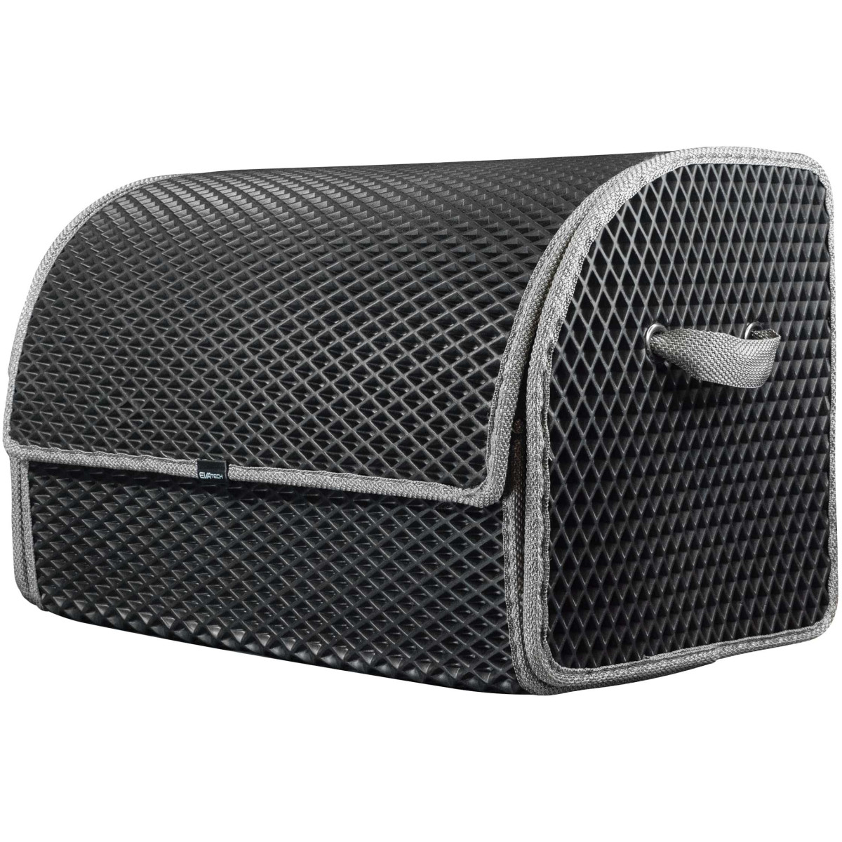Bagažinės daiktadėžė EVAtech PRO M 32x50x30 cm - juoda / pilki kraštai Bagažinės daiktadėžė EVAtech PRO M 32x50x30 cm - juoda / pilki kraštai
